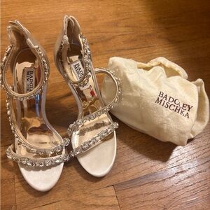 Badgley Mischka Ivory Heels with Sparkling Accents